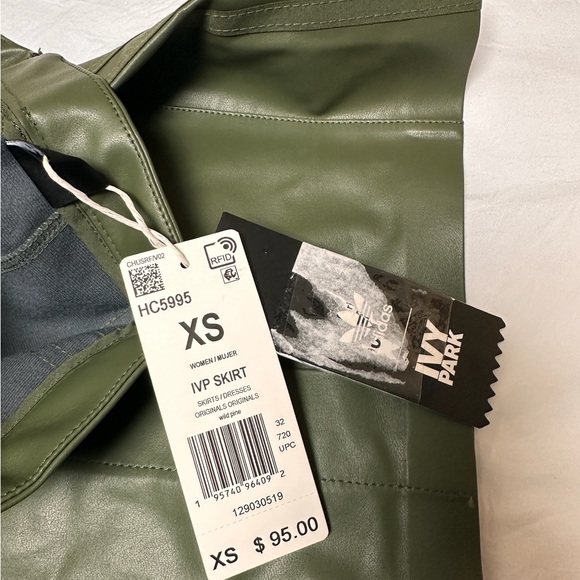 IVY PARK x Adidas Green Midi Pencil Skirt with Slit Sz XS NWT (A0315) - Picture 5 of 16